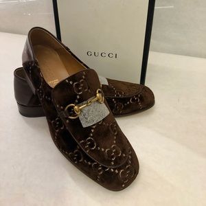 Men’s Gucci GG velvet horsebit loafer
